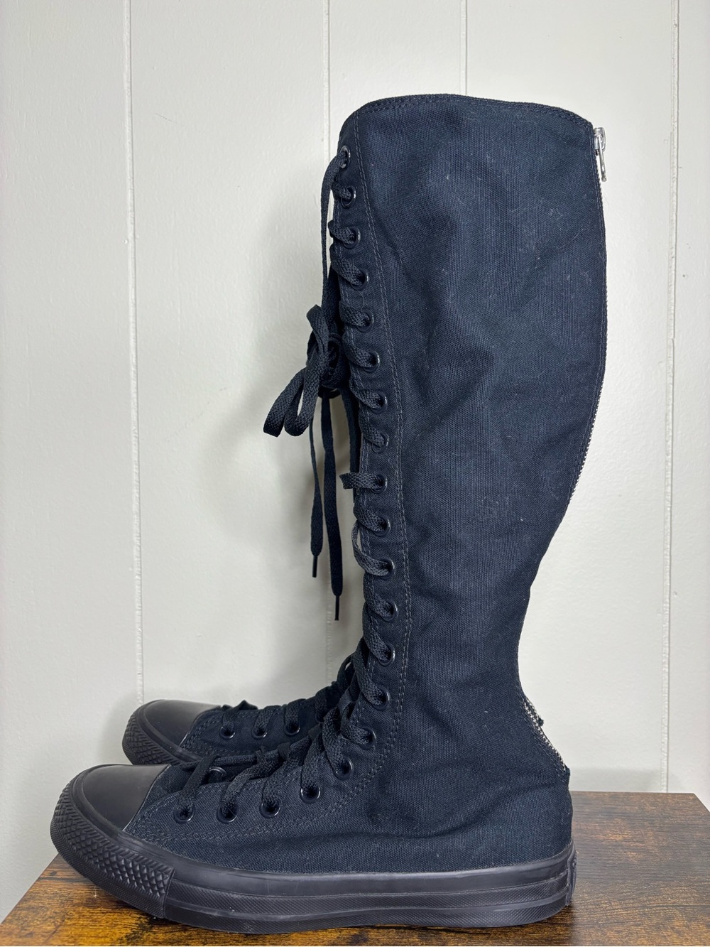 Converse Chuck Taylor All Star XX Hi All Black Boots Womens Size 9 - Picture 3 of 9